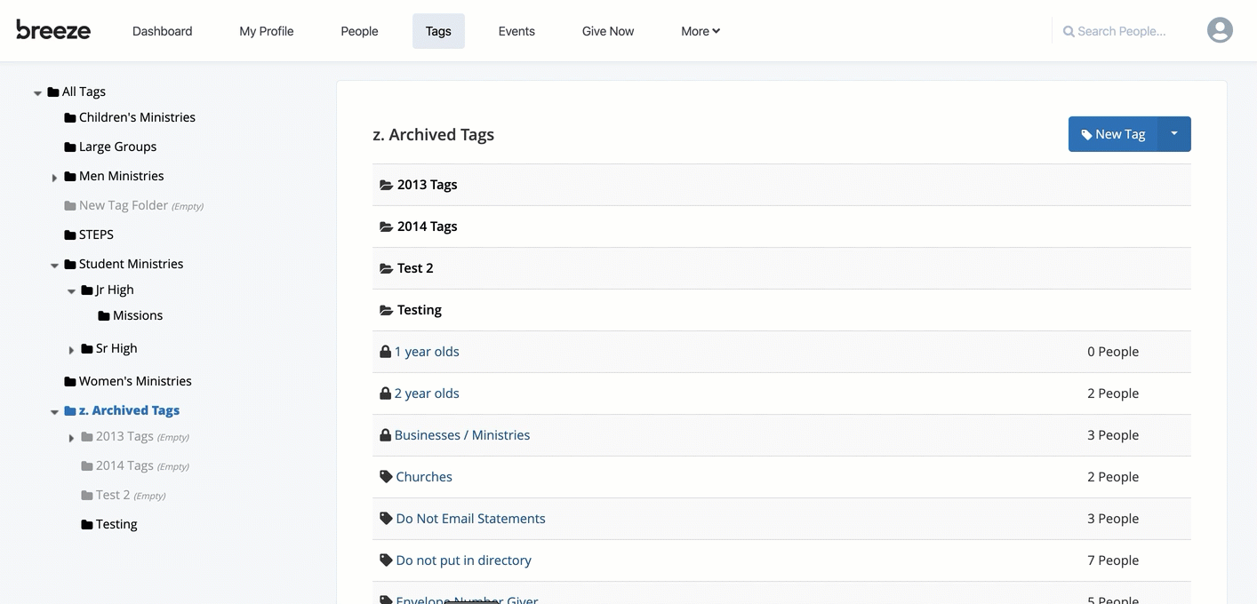 How to Use Tag Folders – Breeze Church Management