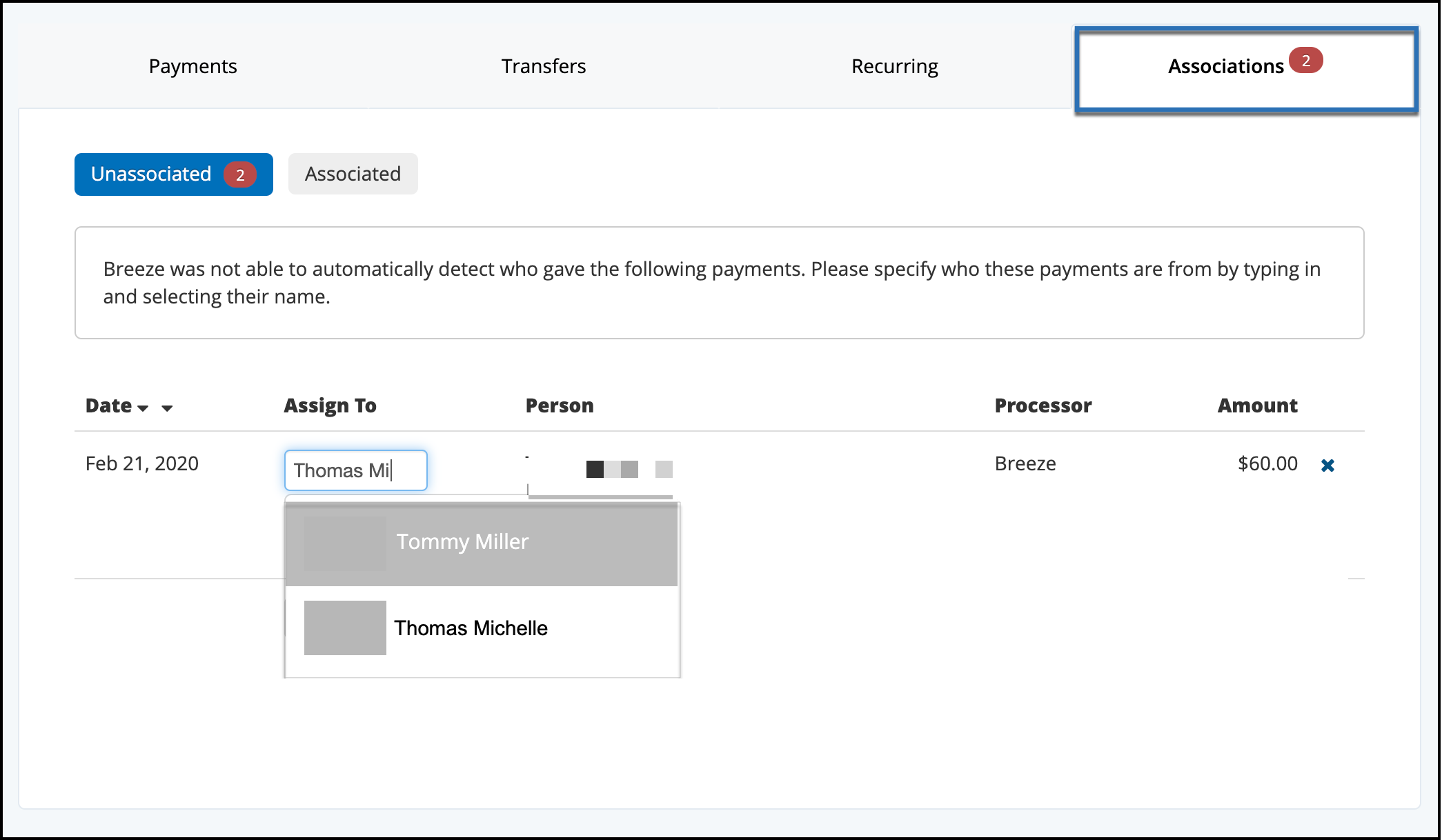 breeze church management exporting notes