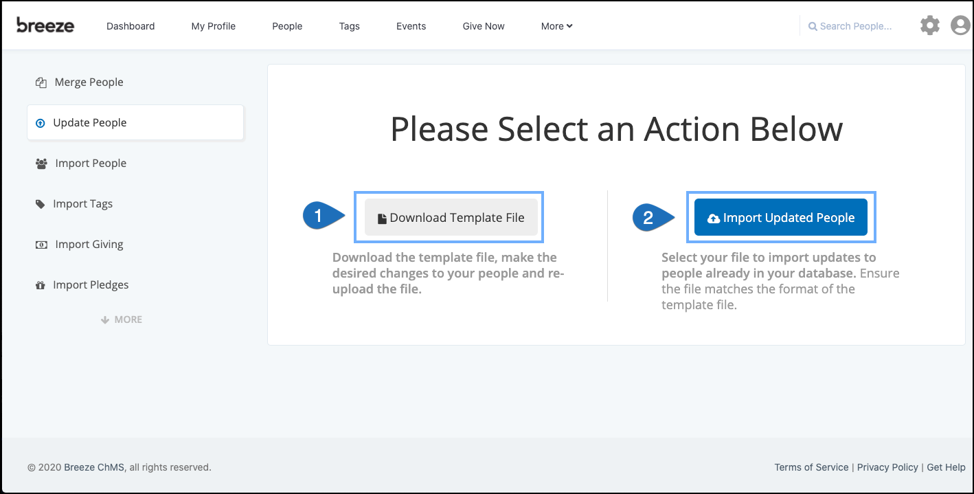 breeze church management exporting notes